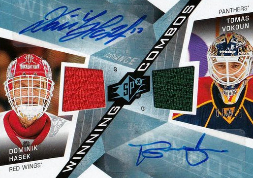 AUTO jersey karta HAŠEK/VOKOUN 08-09 SPx Winning Combos Radiance /25